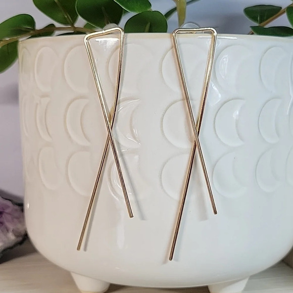 Oversized Criss-Cross Drop Earrings - Picture 1 of 5